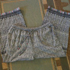 Cuddl Duds Capris S Elastic Tie Waist Pockets Soft